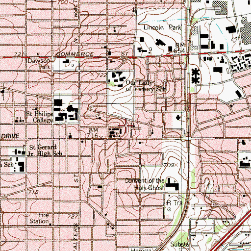Topographic Map of Shiloh Baptist Church, TX