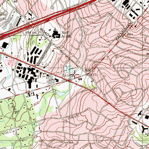 Topographic Map of Southwest Korean Baptist Church, TX