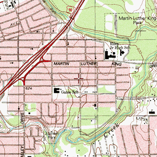 Topographic Map of Starlight Missionary Baptist Church, TX