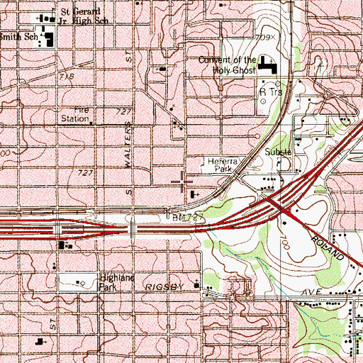 Topographic Map of Sunny Slope Baptist Church, TX
