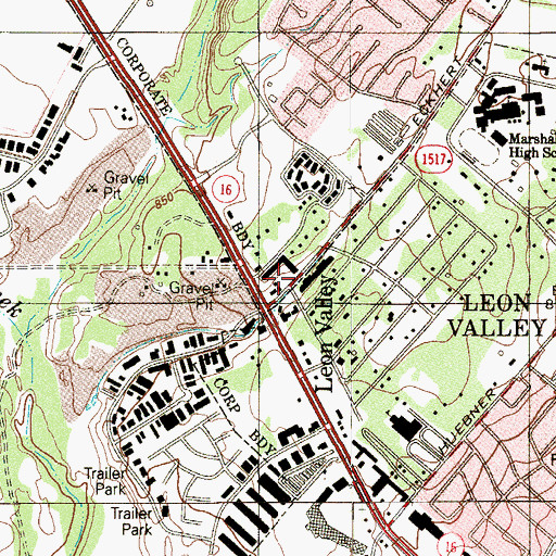 Topographic Map of True Vine Independent Baptist South West Mission Church, TX