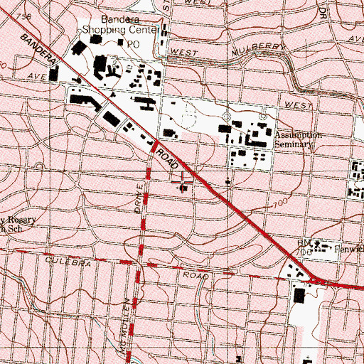Topographic Map of University Park Baptist Church, TX