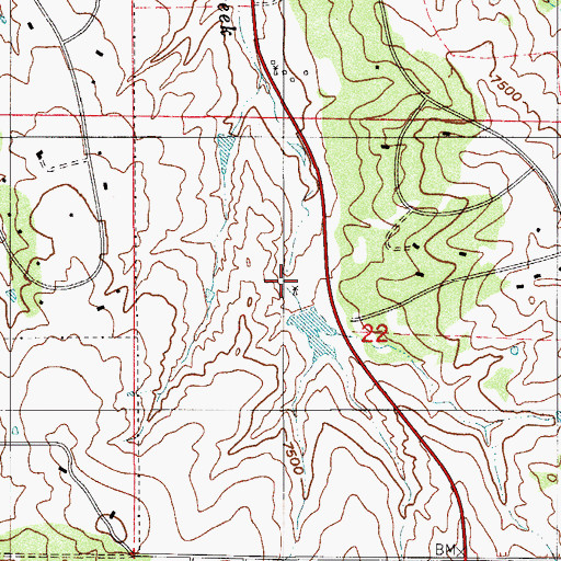 Topographic Map of West Cherry Creek Detention Number 6 Dam, CO