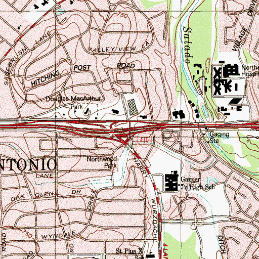 Topographic Map of Wayland Baptist University Church, TX