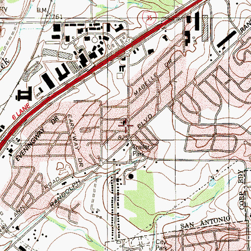 Topographic Map of Weidner Road Baptist Church, TX