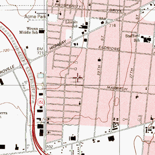 Topographic Map of West Laurel Heights Baptist Church, TX