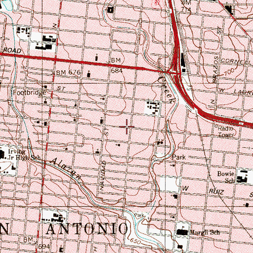 Topographic Map of West Mount Nebo Baptist Church, TX