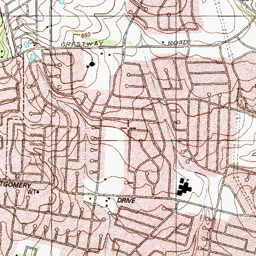 Topographic Map of Windcrest Baptist Church, TX