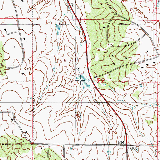 Topographic Map of West Cherry Creek Detention Number 6 Reservoir, CO