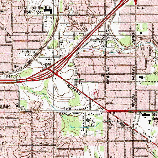 Topographic Map of Greater Love Missionary Baptist Church, TX