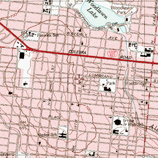 Topographic Map of Greater New Mount Zion Baptist Church, TX
