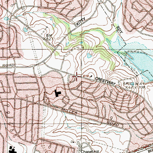 Topographic Map of Harvest Hill Baptist Church, TX