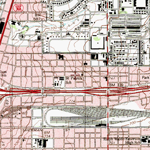 Topographic Map of Iglesia Bautista Betania Church, TX