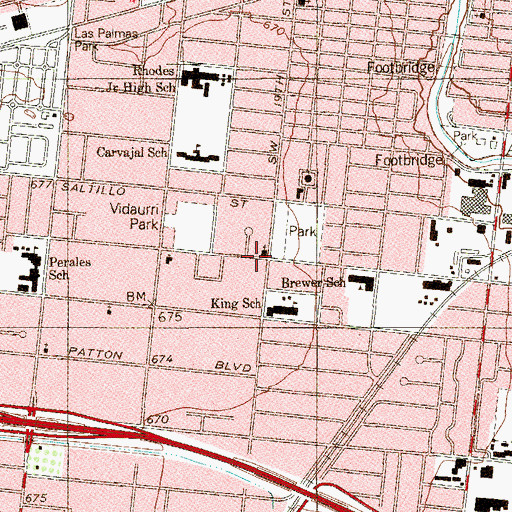 Topographic Map of Iglesia Bautista Central Church, TX