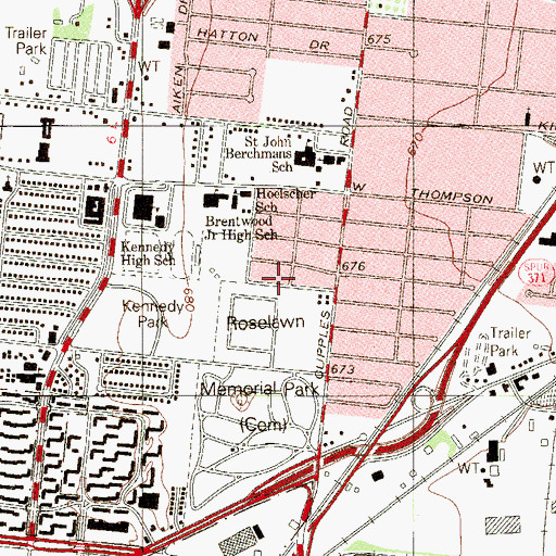Topographic Map of Iglesia Bautista Cristo Rey Church, TX