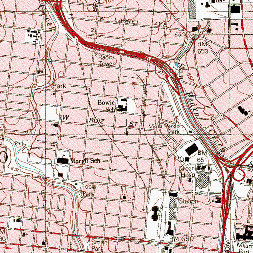 Topographic Map of Iglesia Bautista la Gracia Church, TX