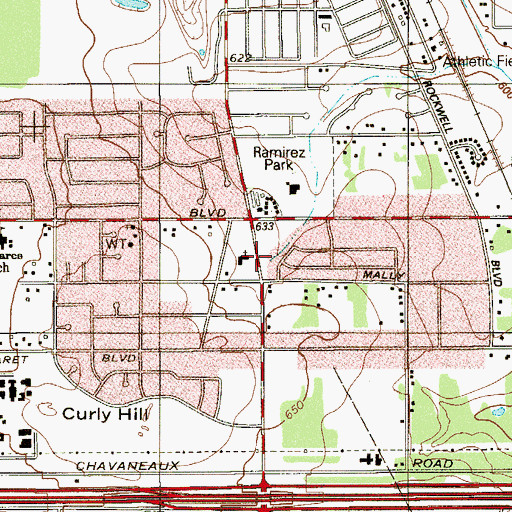 Topographic Map of Iglesia Bautista Sur Zarzamora Church, TX