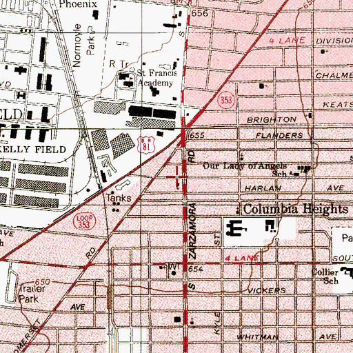 Topographic Map of Jerusalem Baptist Church, TX