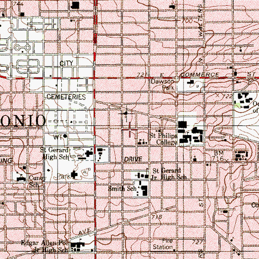 Topographic Map of King Solomon Baptist Church, TX