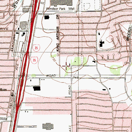 Topographic Map of Faith Missionary Baptist Church, TX