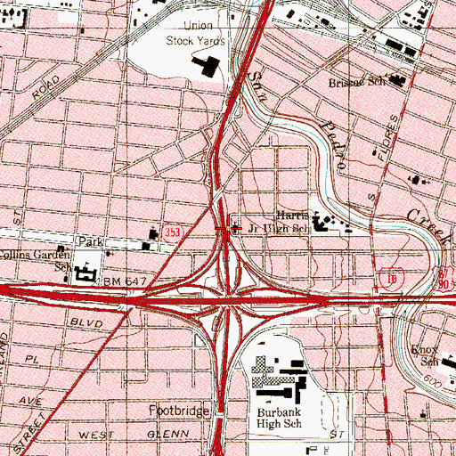 Topographic Map of Filadelfia Hispanic Baptist Church, TX