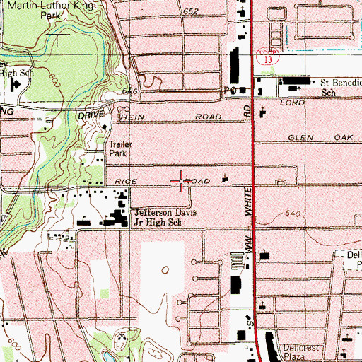 Topographic Map of First Gethsemane Baptist Church, TX