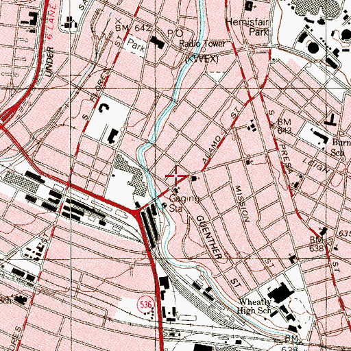 Topographic Map of First Mexican Baptist Church, TX