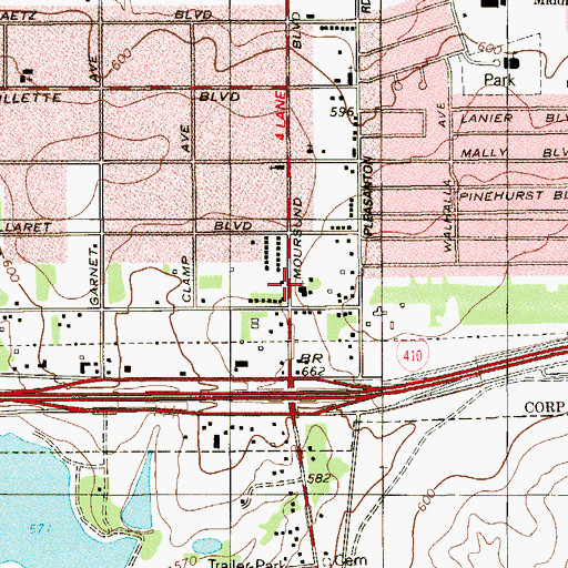 Topographic Map of Kingsborough Ridge Baptist Church, TX