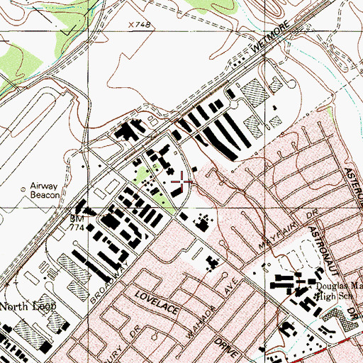 Topographic Map of Lighthouse Baptist Church, TX