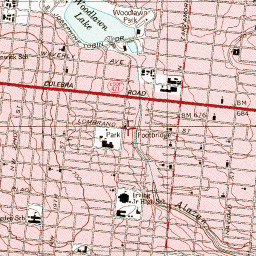 Topographic Map of Memorial Baptist Church, TX