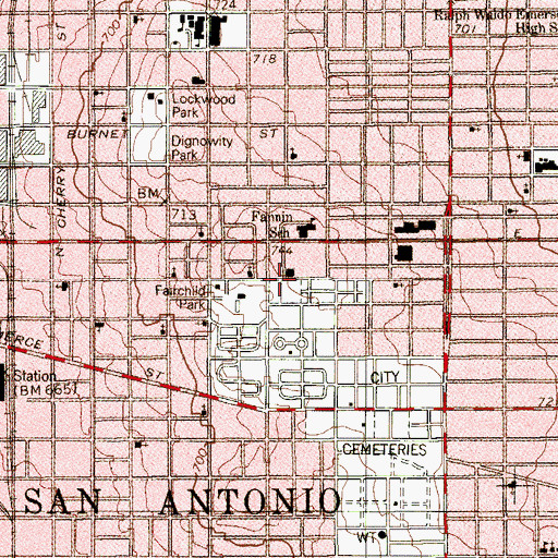 Topographic Map of Mount Gilead Baptist Church, TX