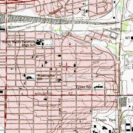 Topographic Map of Mount Sinai Baptist Church, TX