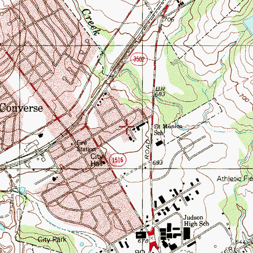 Topographic Map of New Life Baptist Church, TX