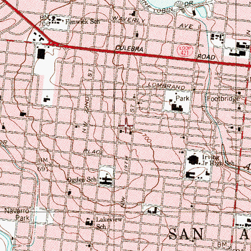 Topographic Map of New Mount Rose Baptist Church, TX