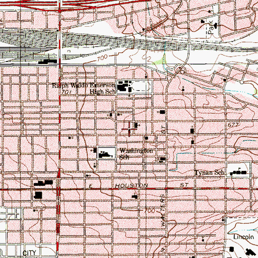 Topographic Map of New Union Missionary Baptist Church, TX