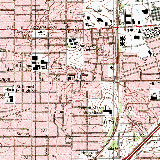 Topographic Map of Newly Blessed Baptist Church, TX