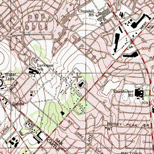 Topographic Map of All Saints Anglican Church, TX