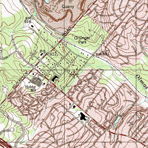 Topographic Map of Saint Chads Anglican Church, TX