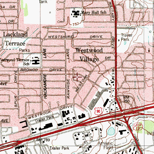 Topographic Map of Church New Apostolic, TX