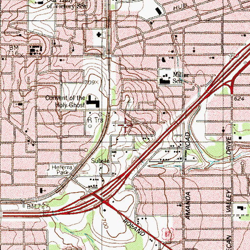 Topographic Map of Emmanuel Apostolic Temple Church, TX