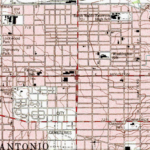 Topographic Map of Faith Temple Apostolic Church, TX