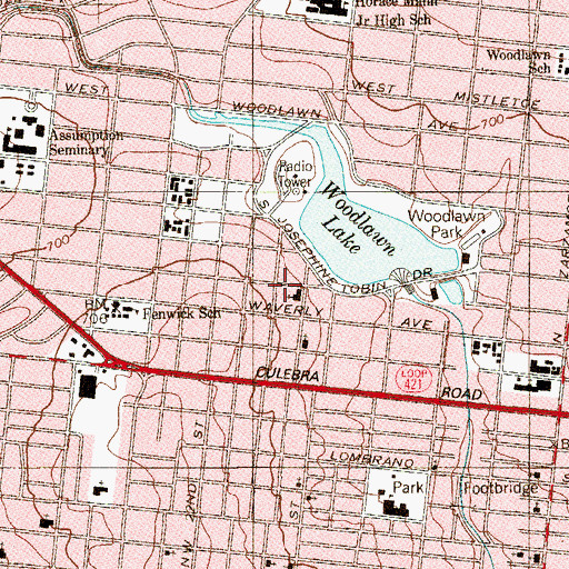 Topographic Map of La Trinidad Assembly of God Church, TX