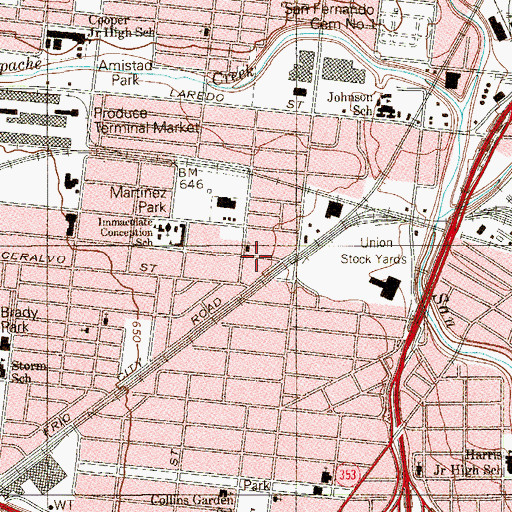 Topographic Map of Sion Assembly of God Church, TX