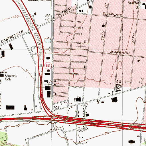 Topographic Map of Bethany Missionary Baptist Church, TX