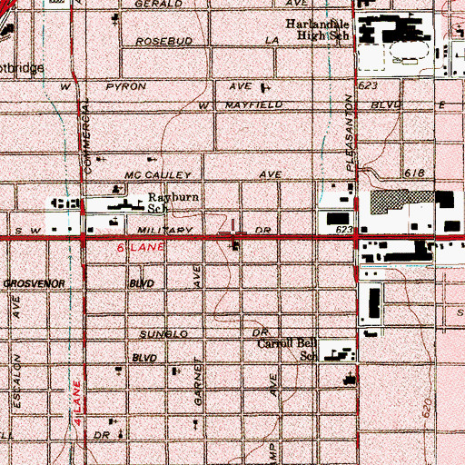 Topographic Map of Bible Baptist Church, TX