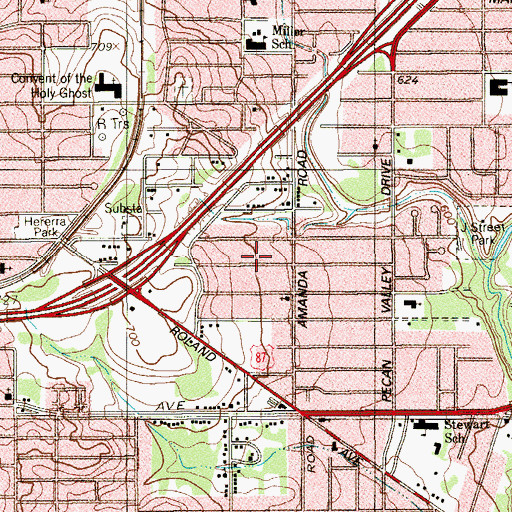 Topographic Map of Bright and Morning Star Baptist Church, TX