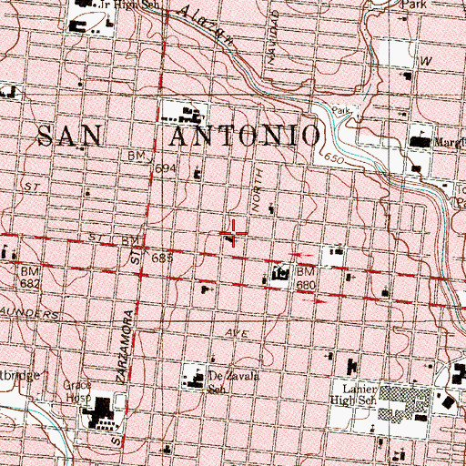 Topographic Map of Calvary Mexican Baptist Church, TX