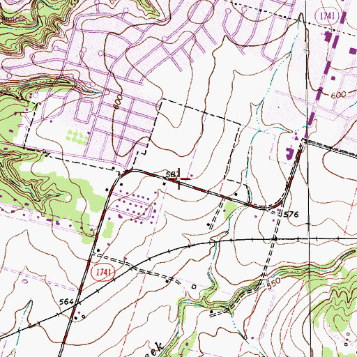 Topographic Map of Temple First Church of the Nazarene, TX