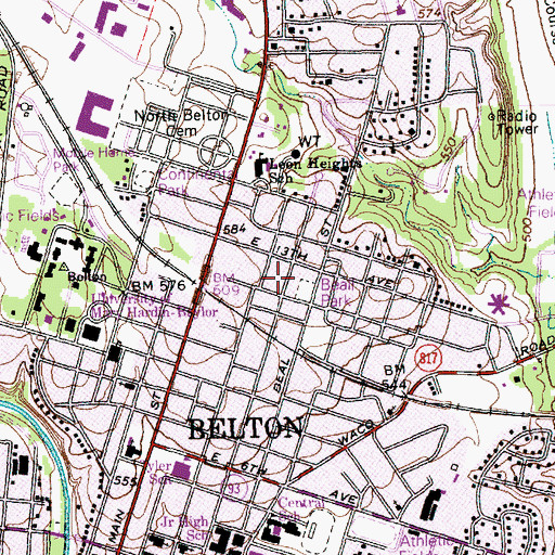 Topographic Map of Lutheran Church Prince of Peace, TX