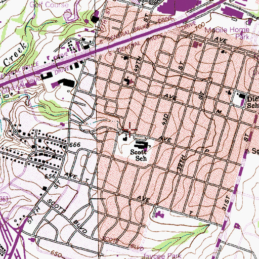 Topographic Map of Saint Paul United Methodist Church, TX